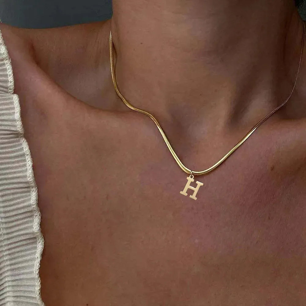 Modern 26-Letter Charm Necklace