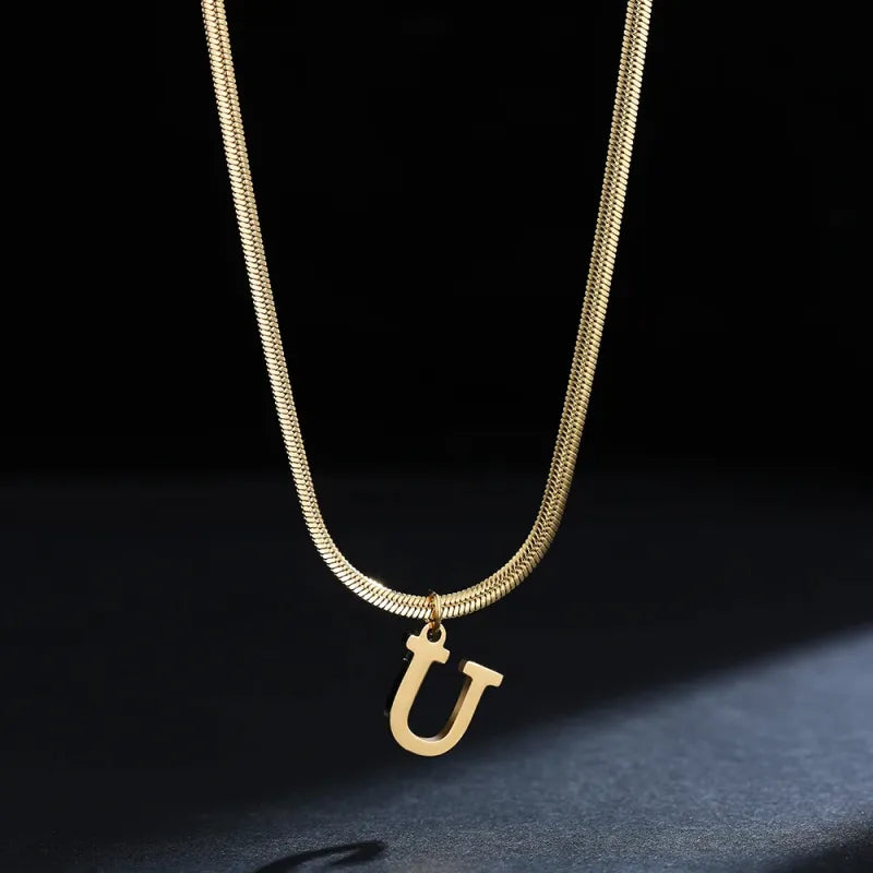 Modern 26-Letter Charm Necklace