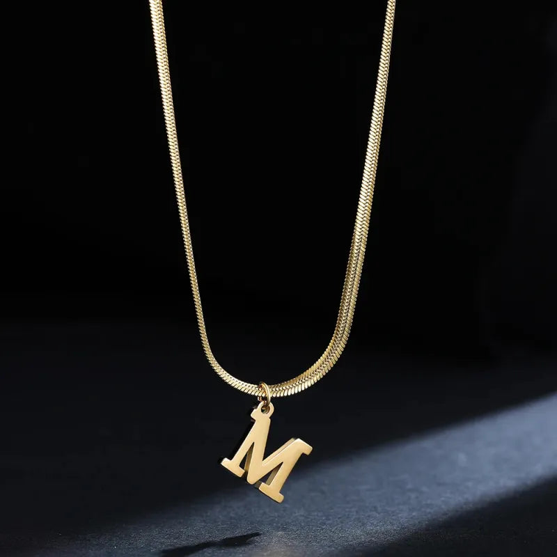 Modern 26-Letter Charm Necklace