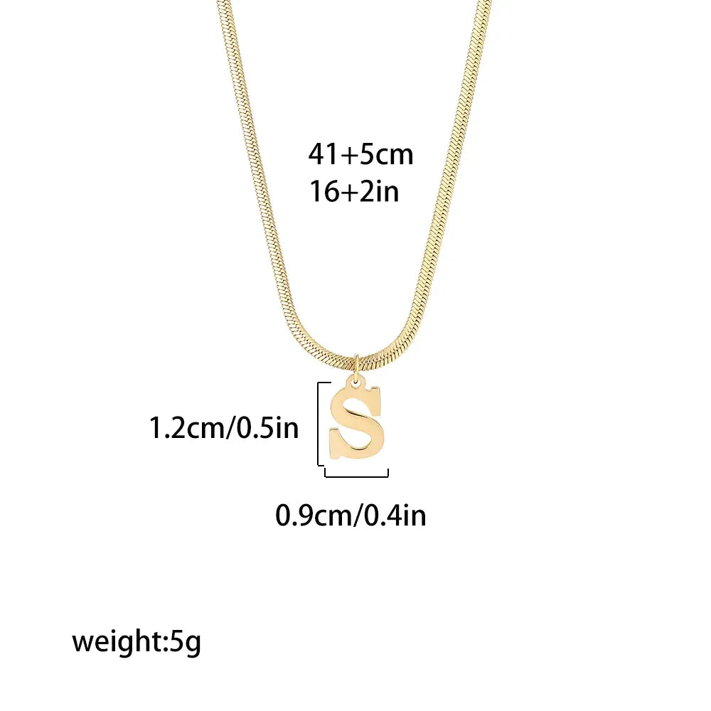 Modern 26-Letter Charm Necklace