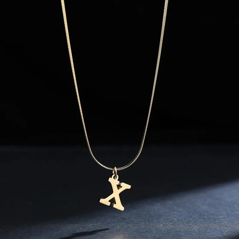 Modern 26-Letter Charm Necklace