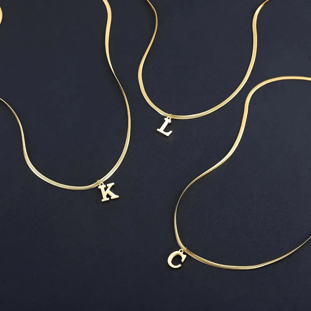 Modern 26-Letter Charm Necklace